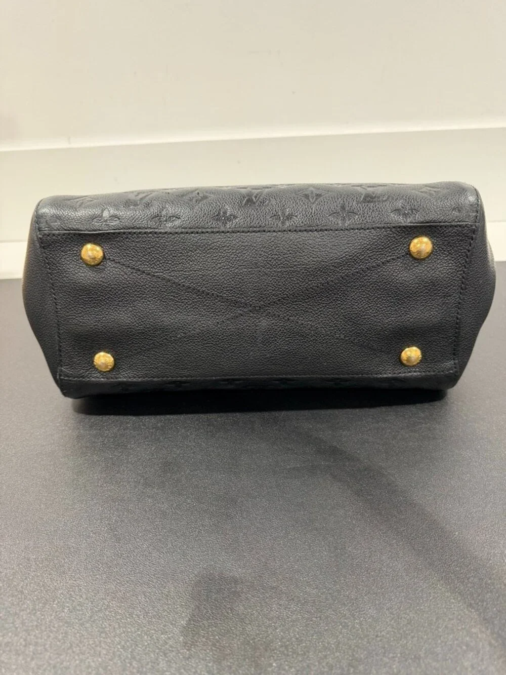 Louis Vuitton Montaigne MM Handbag Black Empreinte (JB1486)